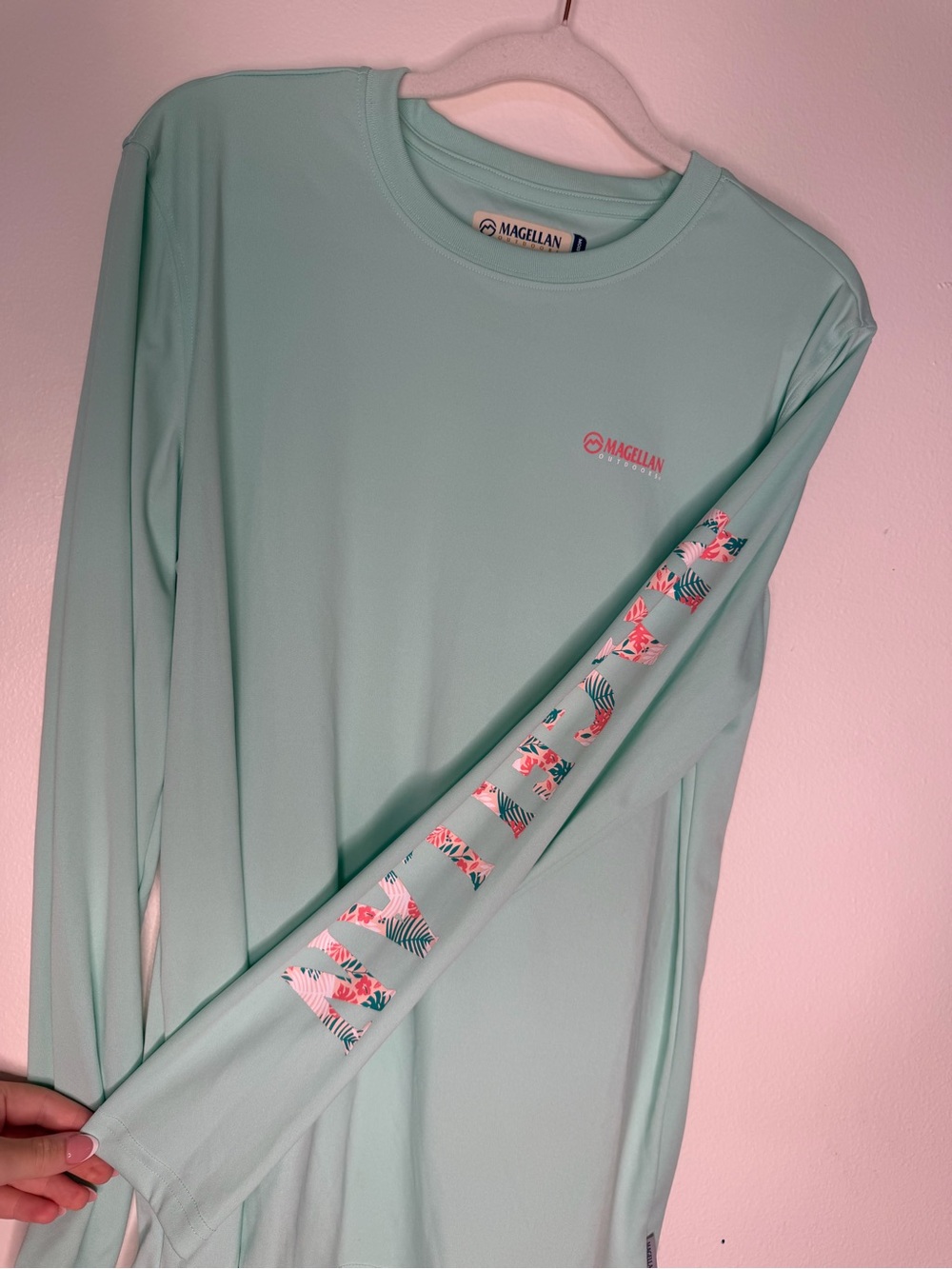 Magellan Outdoors Mint Green Boyfriend Fit Long Sleeve Tee